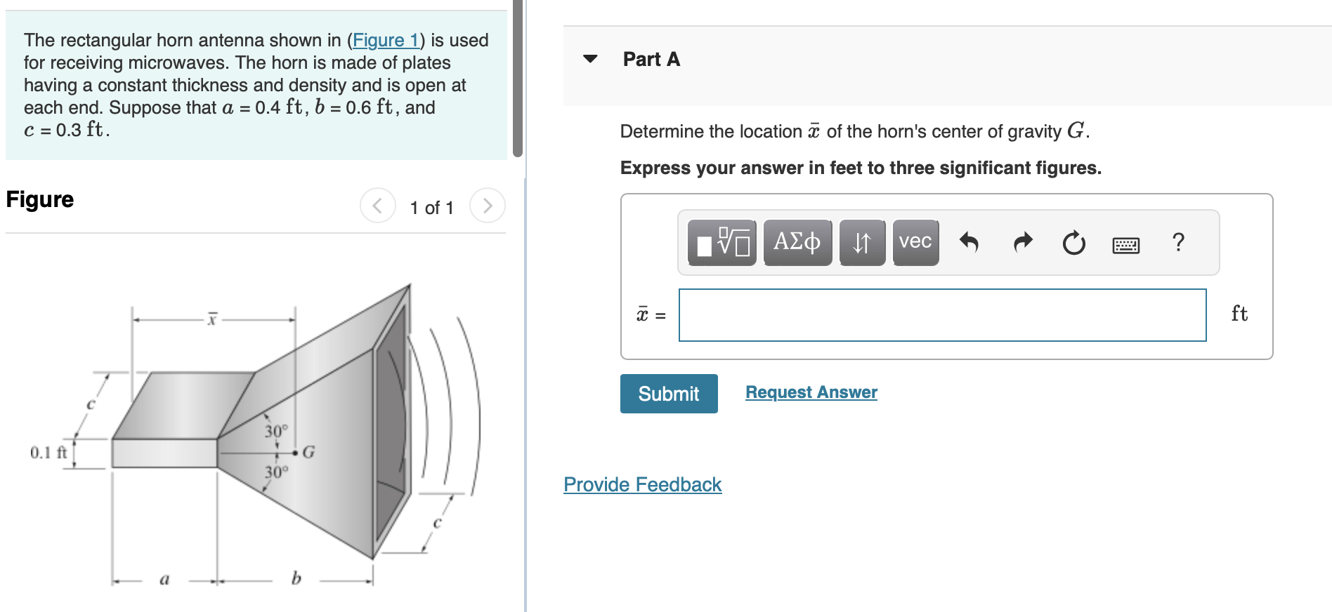 Solved The rectangular horn antenna shown in is used for