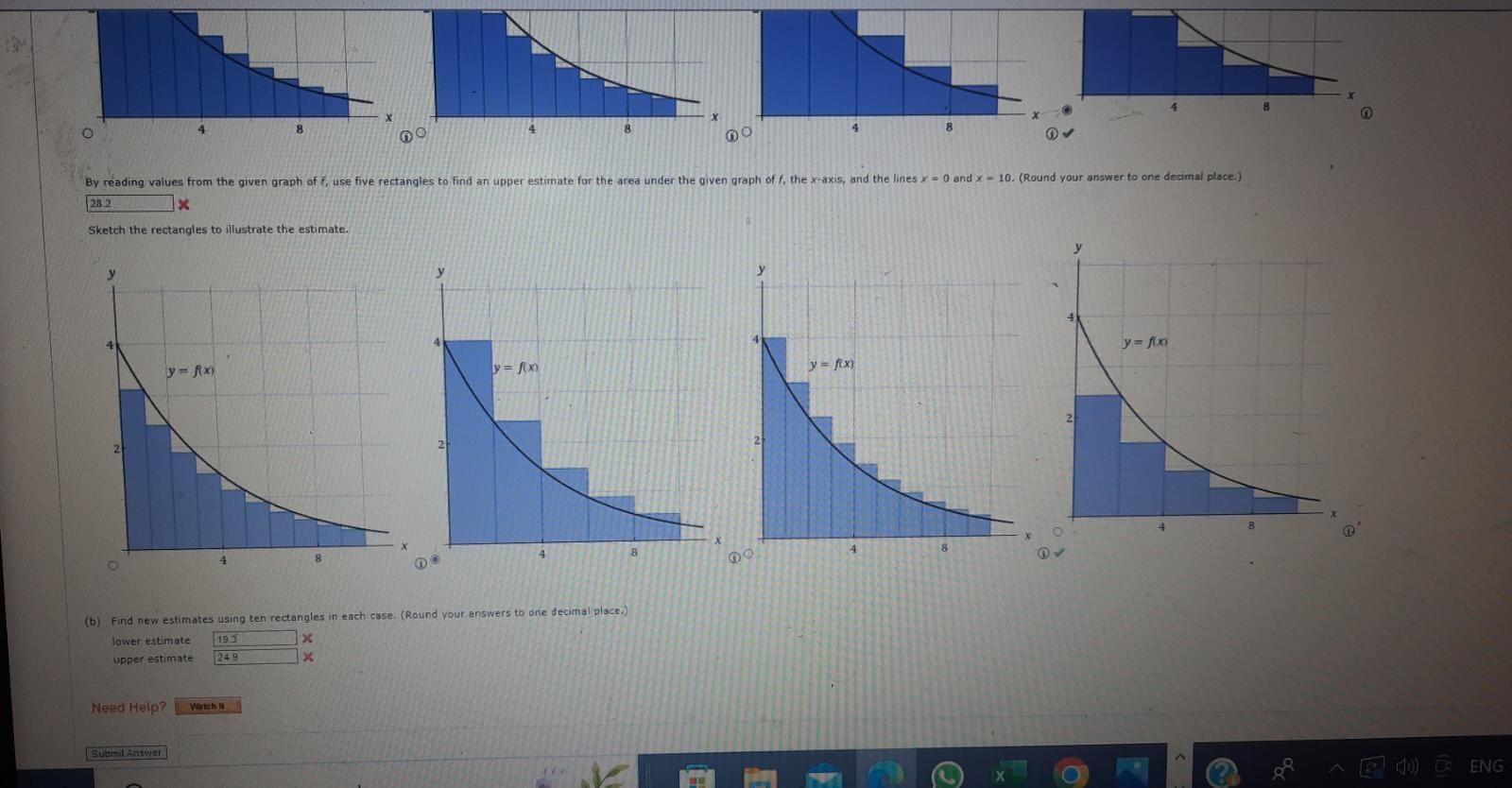 Solved Unless specified, all approximating rectangles are