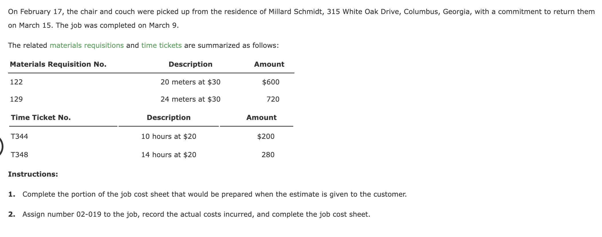 Solved Hallmark Furniture Company refinishes and