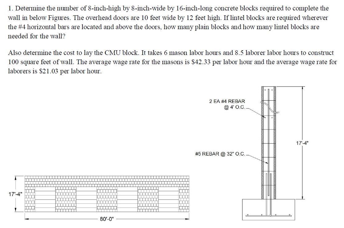 Solved Determine the number of 8inchhigh by 8inchwide by