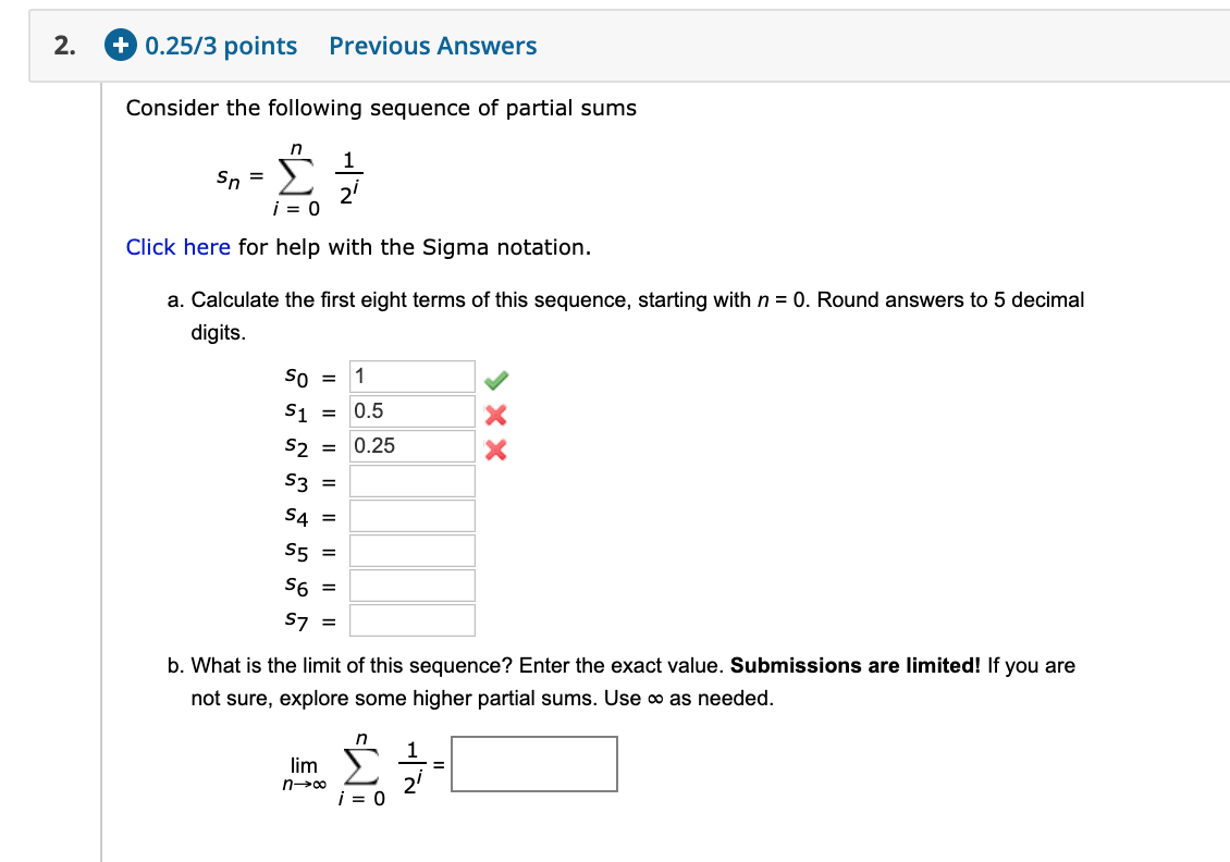 Solved 2. 0.25/3 Points Previous Answers Consider The Fol...