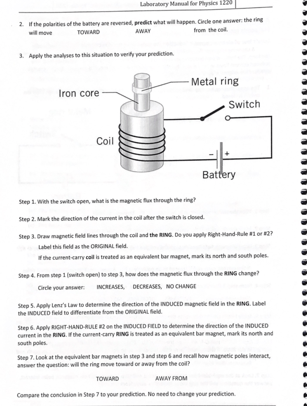 Solved Induction Simulation Lab Data and