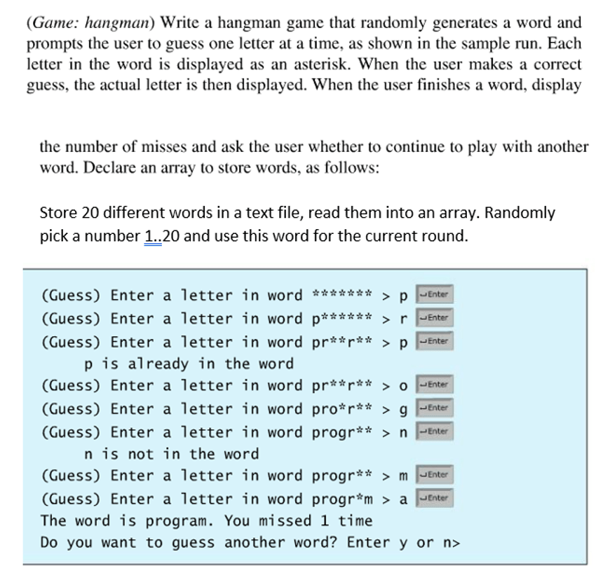 Solved (Game: hangman) Write a hangman game that randomly | Chegg.com