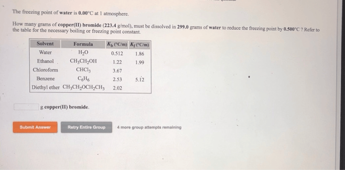 The freezing point of water is 0.00°C at 1