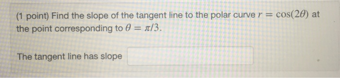 Solved Find The Slope Of The Tangent Line To The Polar Cu...