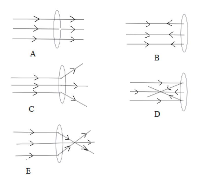 Solved Parallel rays of light strikes a convex lens. Which