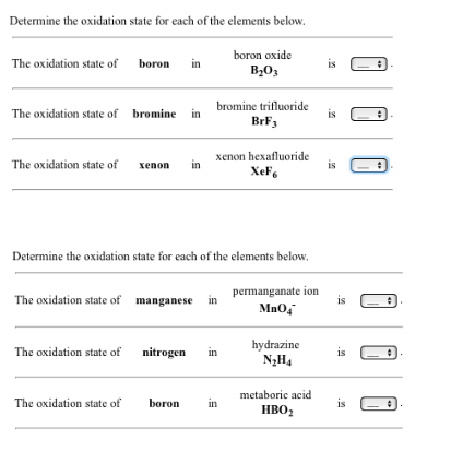 Solved Determine The Oxidation State For Each Of The | Chegg.com
