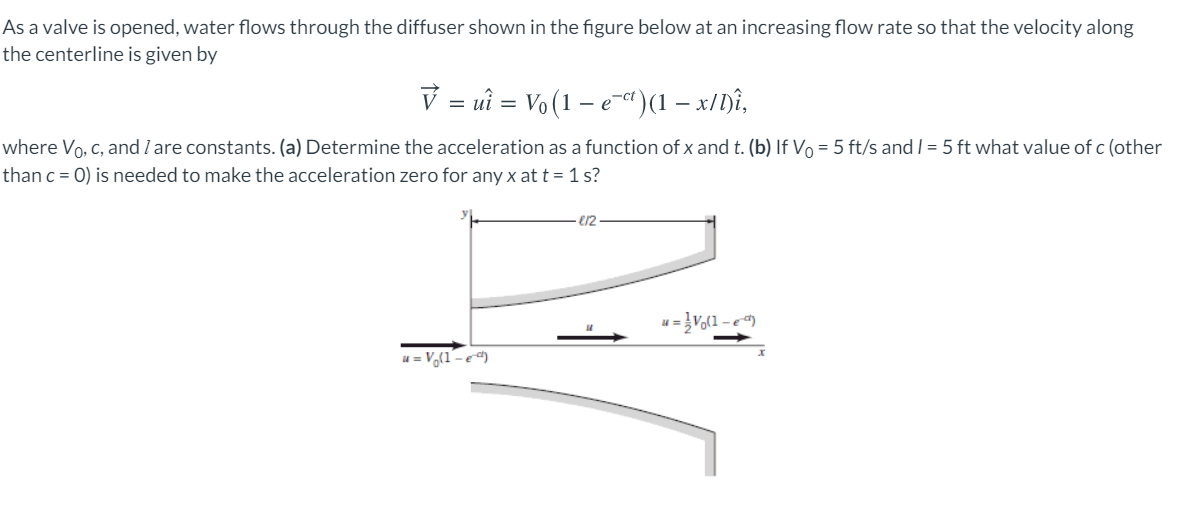 Solved As a valve is opened, water flows through the