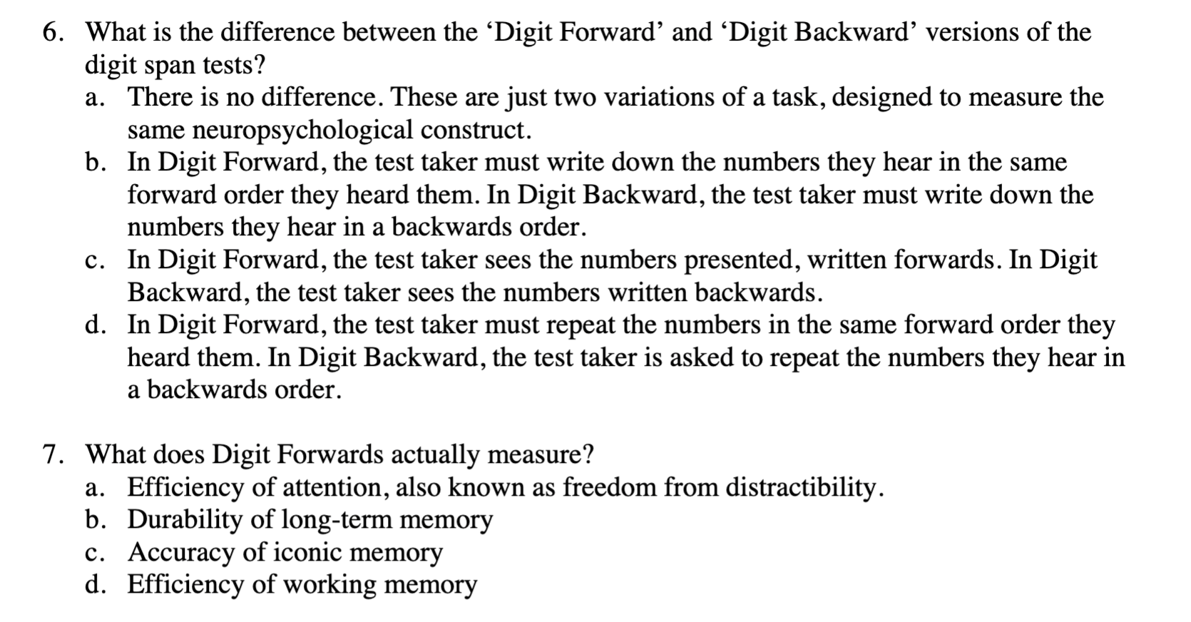 Solved 6. What is the difference between the ‘Digit Forward'