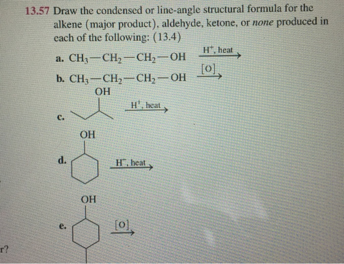 Solved 13.37 Draw The Condensed Or Lineangle Structural