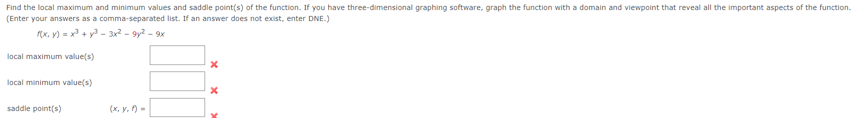 Solved (Enter your answers as a comma-separated list. If an | Chegg.com