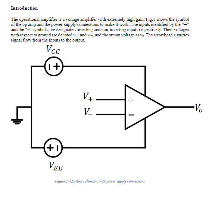 Solved Introduction The operational amplifier is a voltage