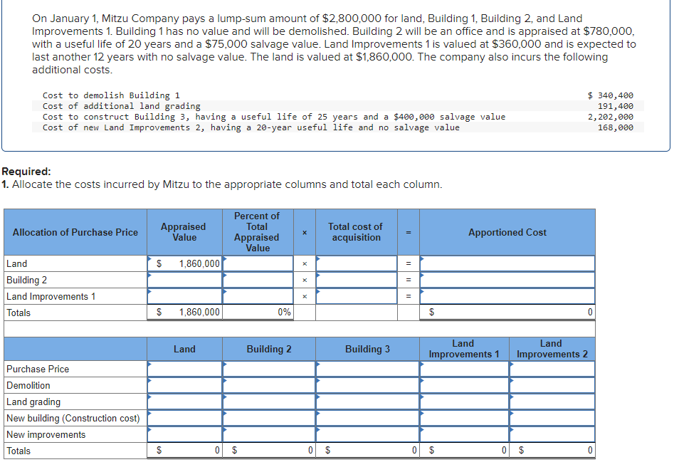 Solved On January 1, Mitzu Company pays a lumpsum amount of