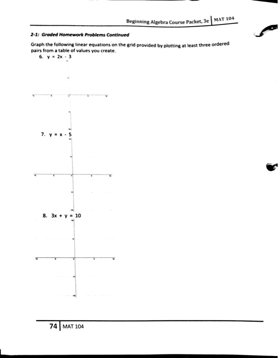 Solved Beginning Algebra Course Packet, 3e MAT 104 21 G...