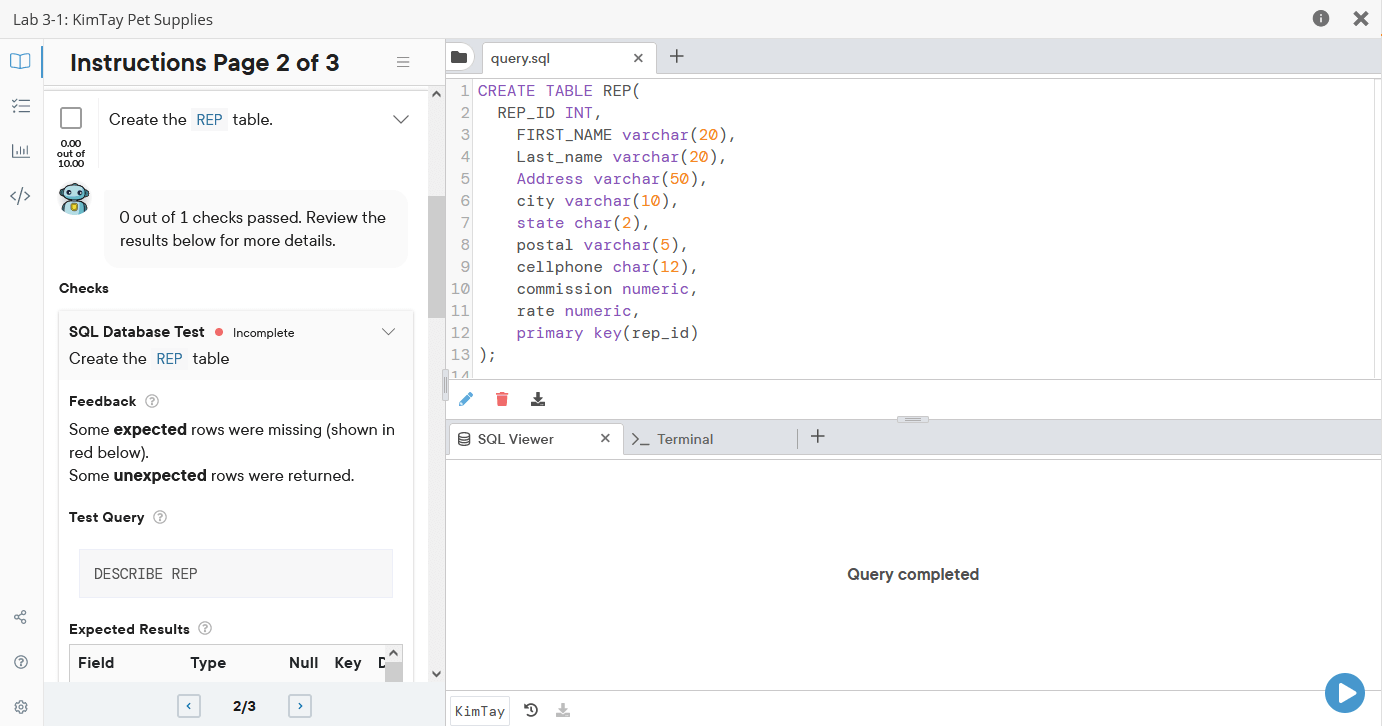 Solved Lab 31 KimTay Pet Supplies LTJ = Labl &