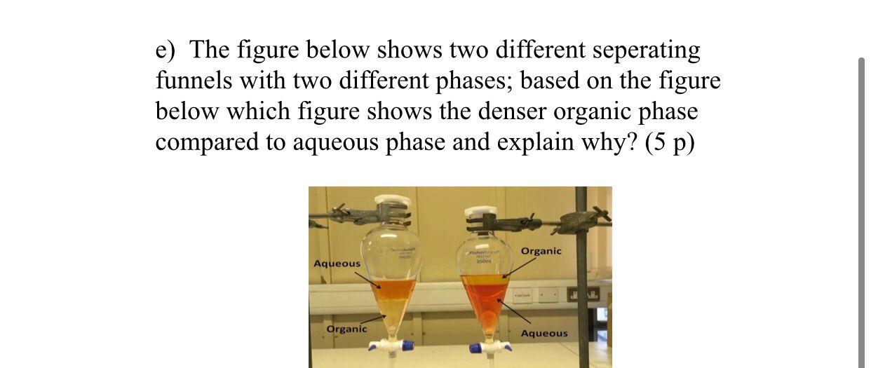 Solved e) The figure below shows two different seperating | Chegg.com