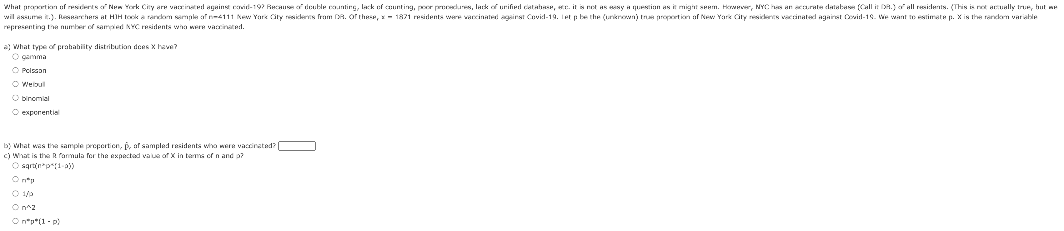 Solved What proportion of residents of New York City are