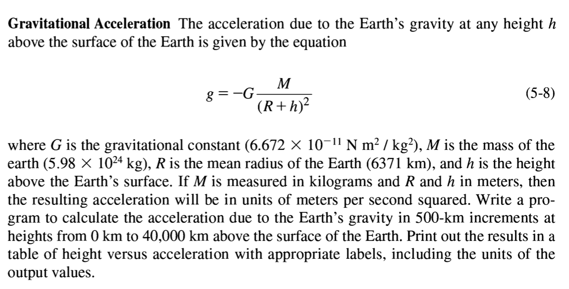 Solved Gravitational Acceleration The acceleration due to