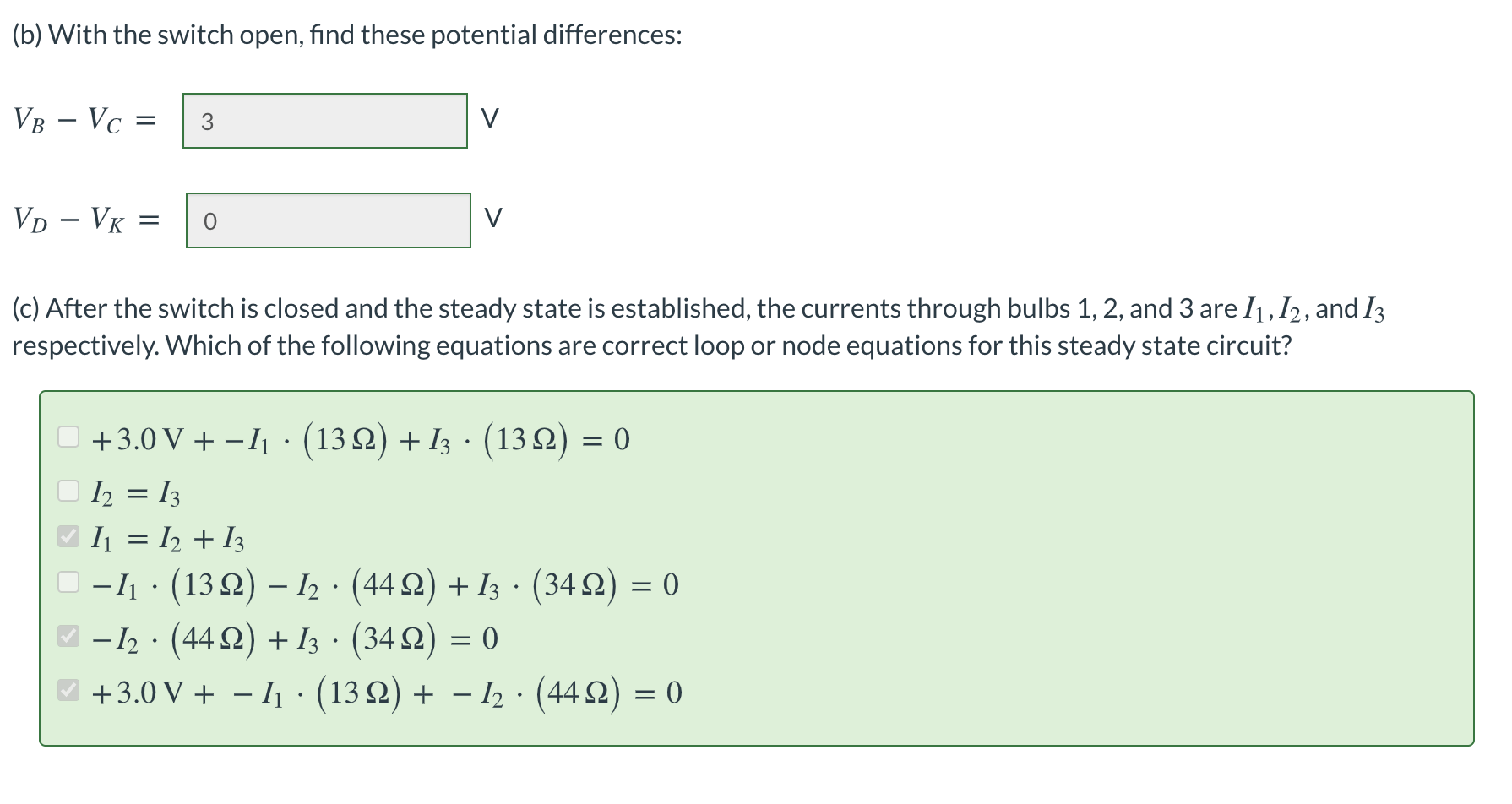 Solved Three bulbs A circuit is made of two 1.5 volt | Chegg.com