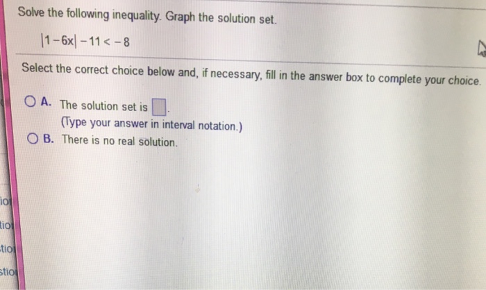 Solved Solve The Following Inequality Graph The Solution