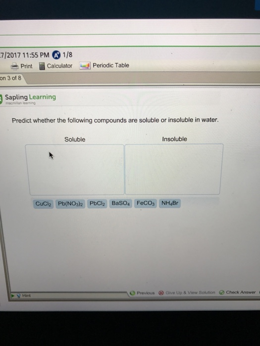 Solved Predict Whether The Following Compounds Are Solubl...