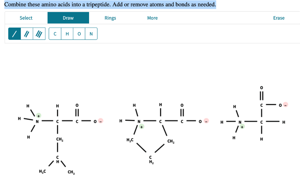 Solved Combine these amino acids into a tripeptide. Add or
