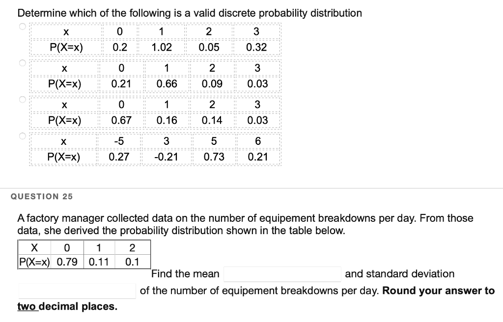 Solved Determine which of the following is a valid discrete