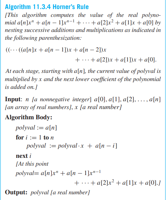 Solved Refer to another algorithm, known as Horner’s rule,