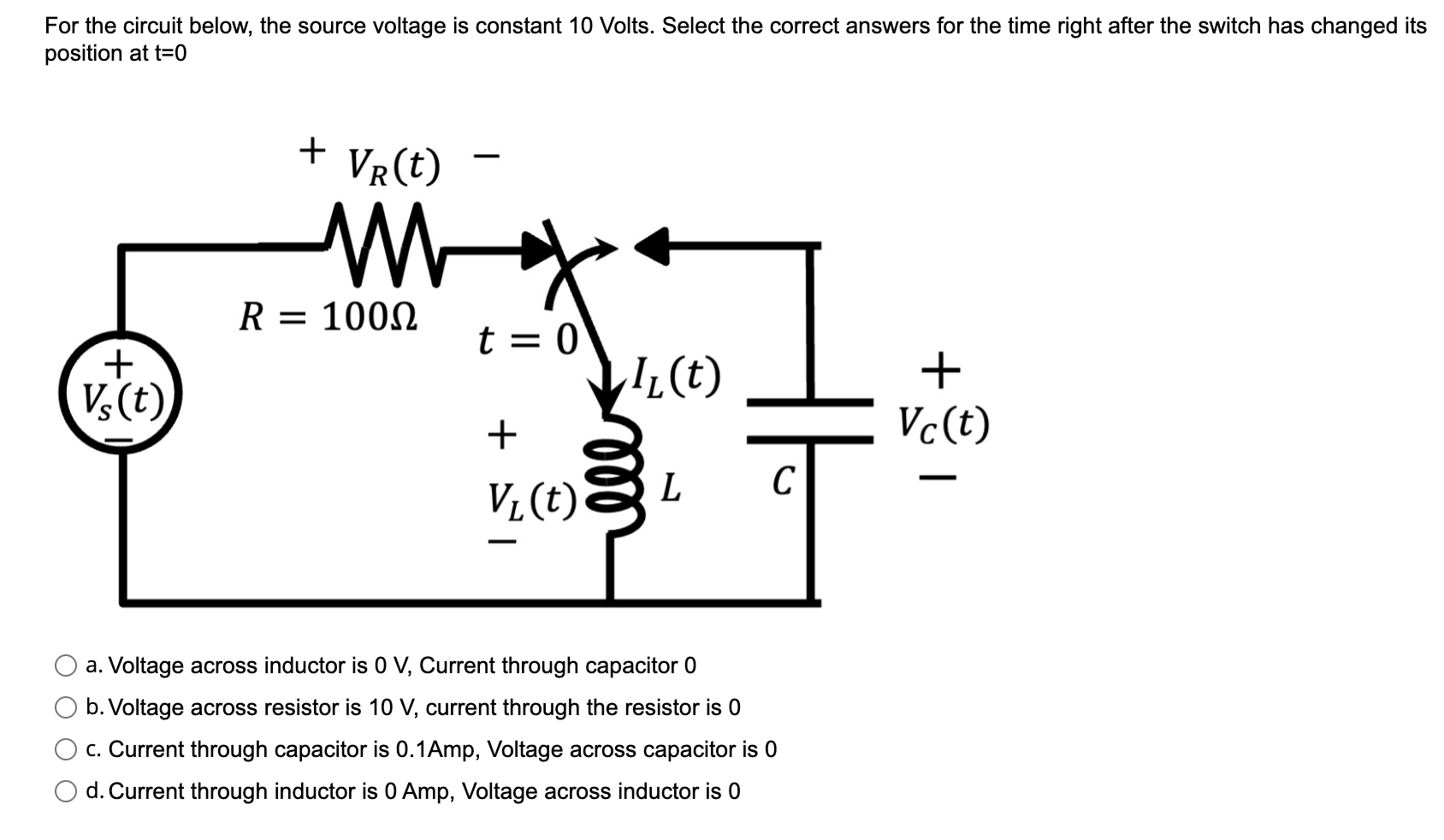 Solved For the circuit below, the source voltage is constant | Chegg.com