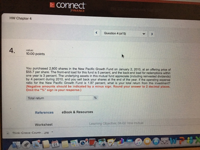 Solved Connect FINANCE HW Chapter 4
