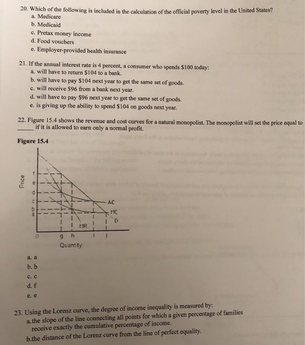 Solved 20. Which Of The Following Is Included In The Calc...