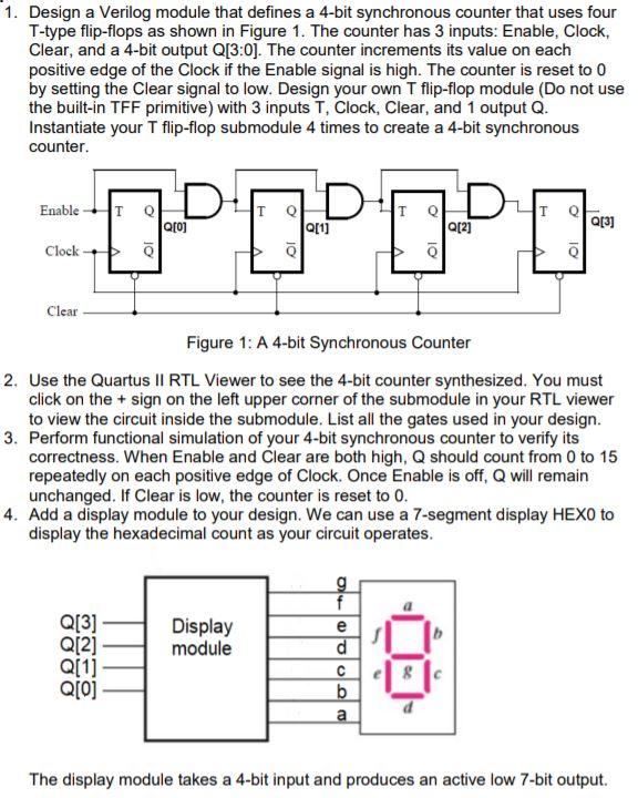 Solved 1. Design a Verilog module that defines a 4bit