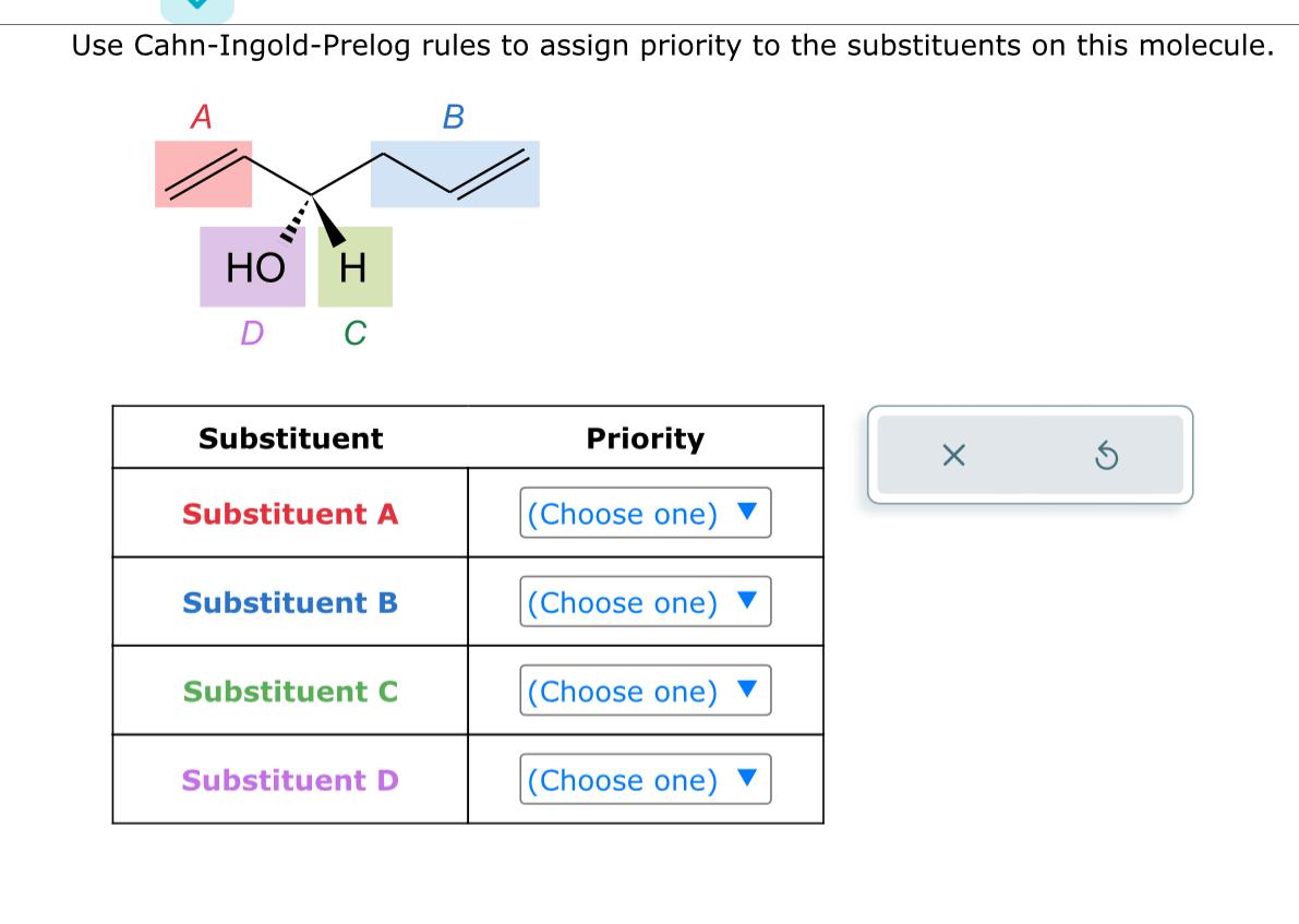 Solved Use CahnIngoldPrelog rules to assign priority to