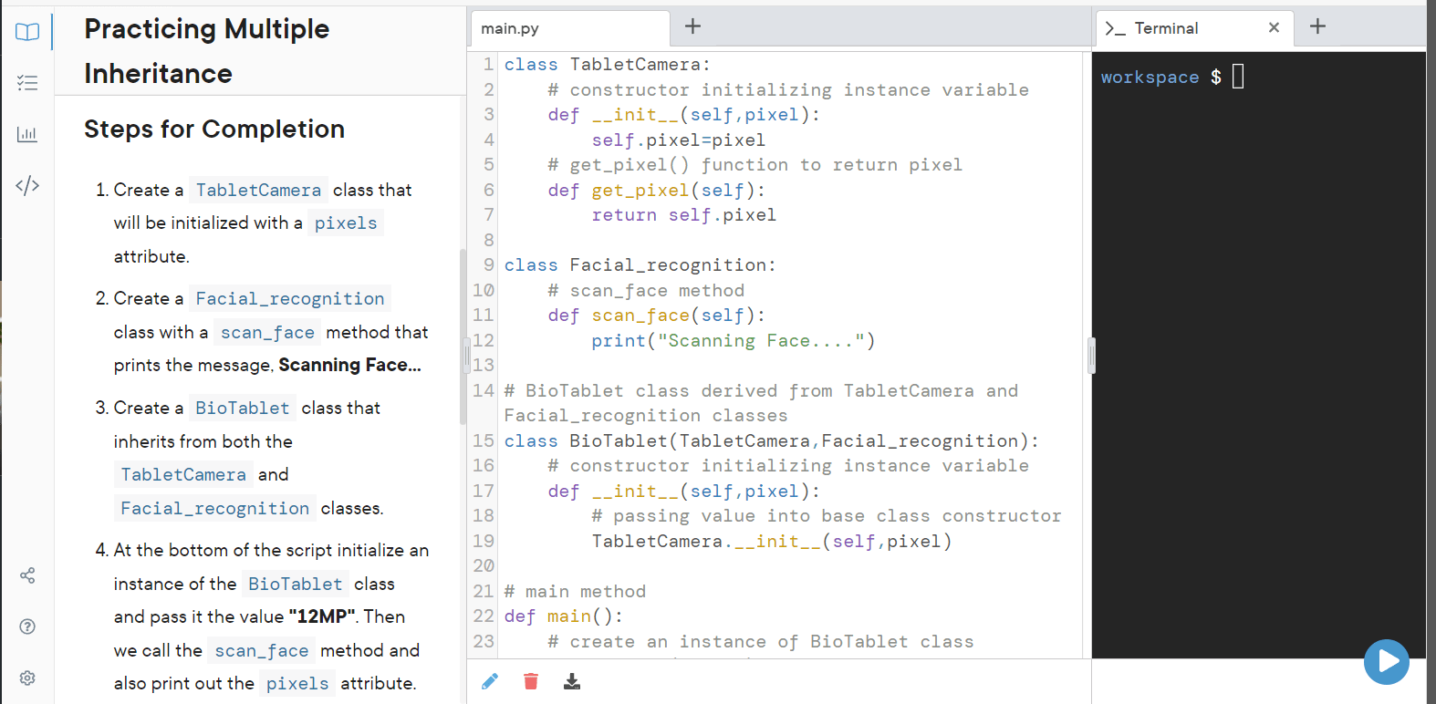 Solved Lab Activity 7.7: Practicing Multiple Inheritance | Chegg.com