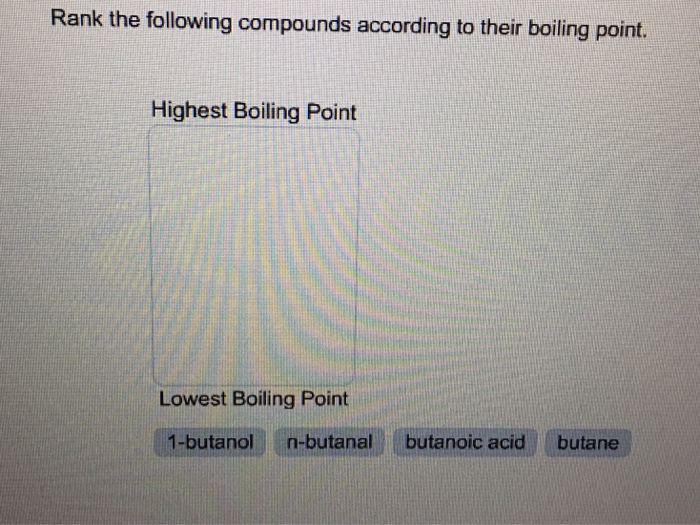 Solved Rank The Following Compounds According To Their Bo...