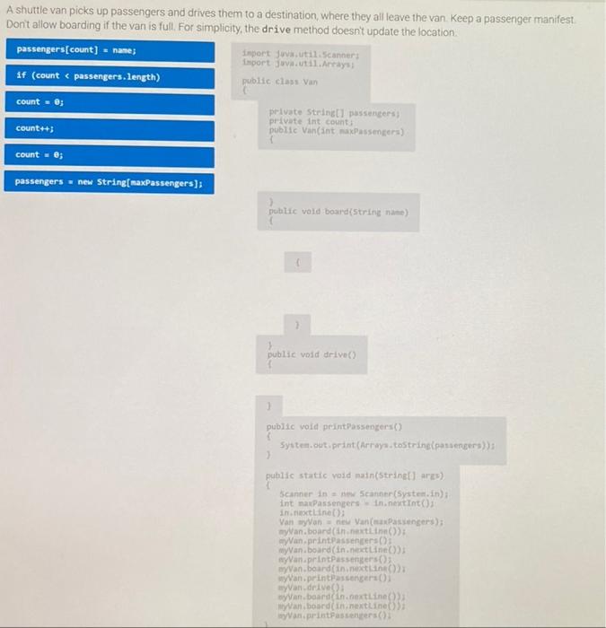 Solved A shuttle van picks up passengers and drives them to