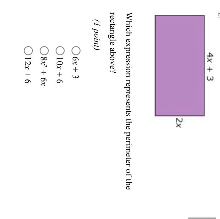 Solved Which Expression Represents The Perimeter Of The | Chegg.com