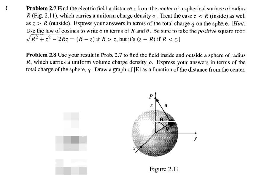 Solved Problem 2.12 Use Gauss's law to find the electric