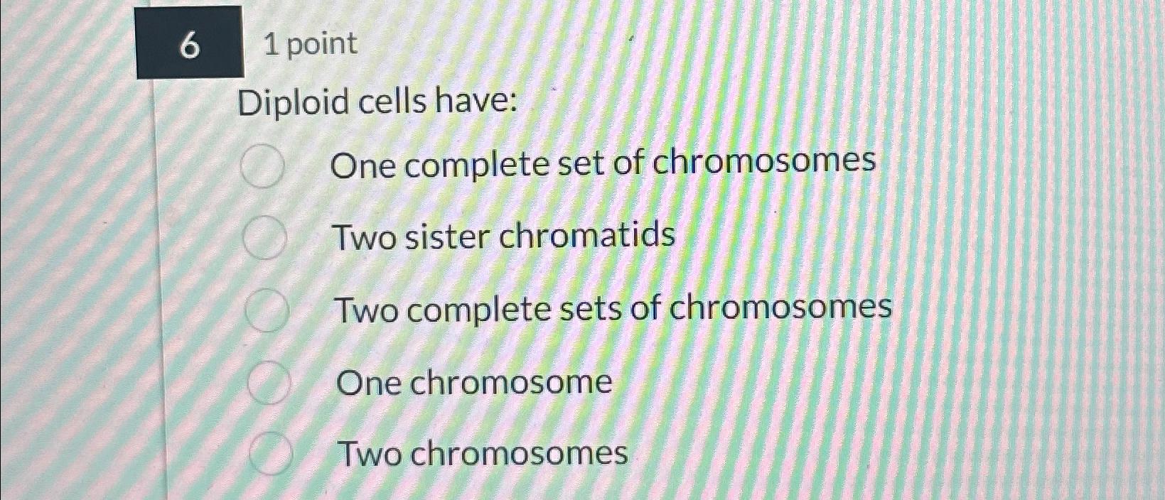 Solved 61 ﻿pointDiploid cells haveOne complete set of