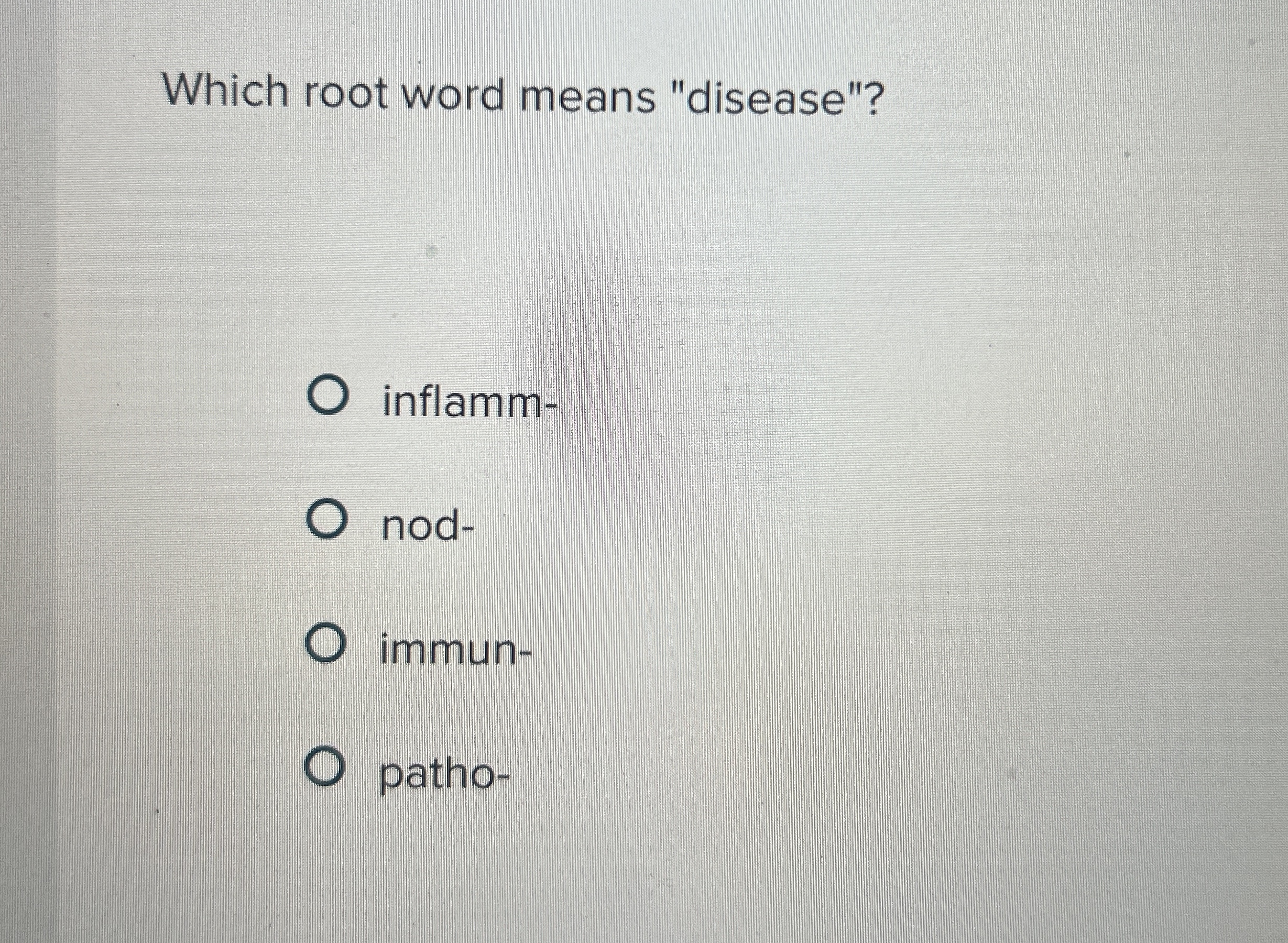 Solved Which root word means