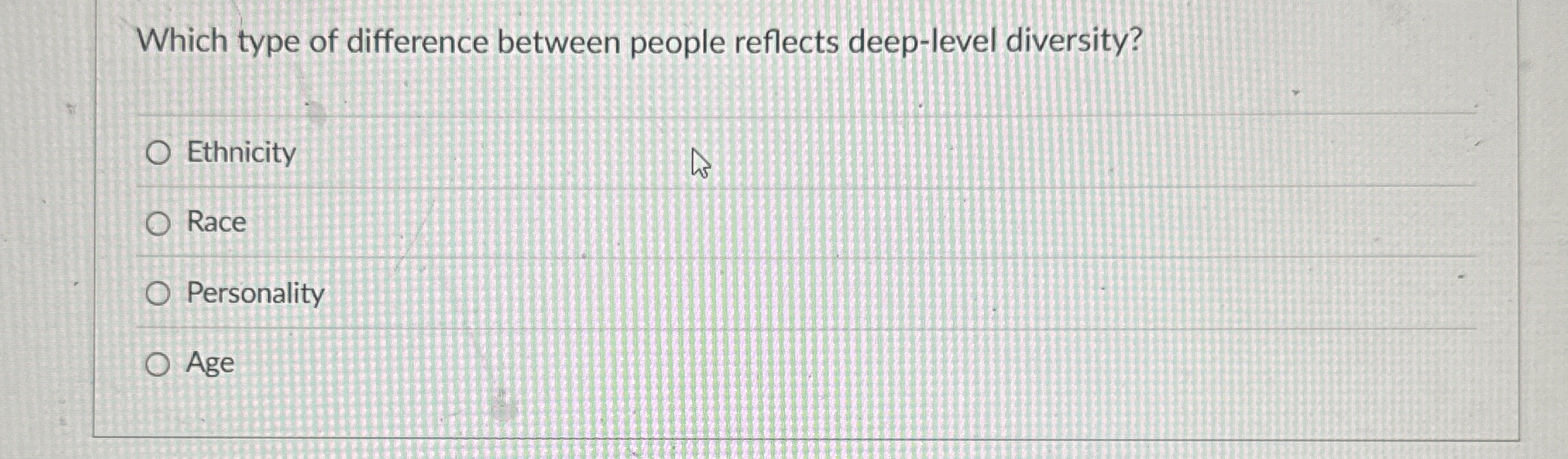 Solved Which type of difference between people reflects