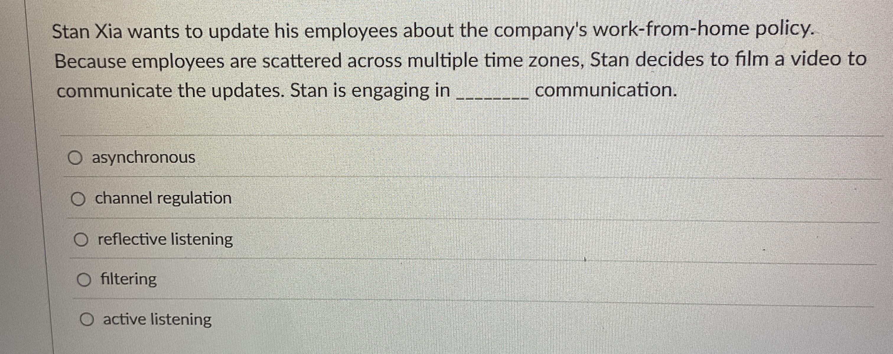 Solved Stan Xia wants to update his employees about the