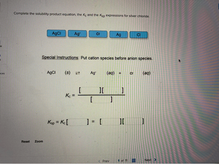 Solved Complete The Solubility Product Equation, The Kc A...