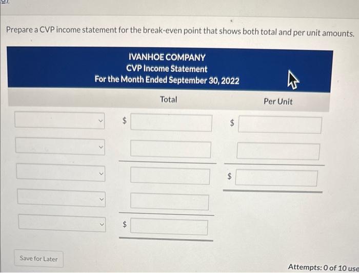 Solved Ivanhoe Company has the following information