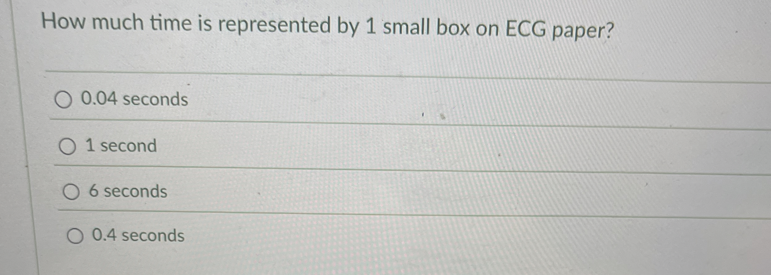 Solved How much time is represented by 1 ﻿small box on ECG