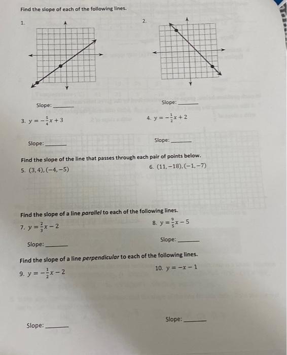Solved Find the slope of each of the following lines. DO 2 | Chegg.com