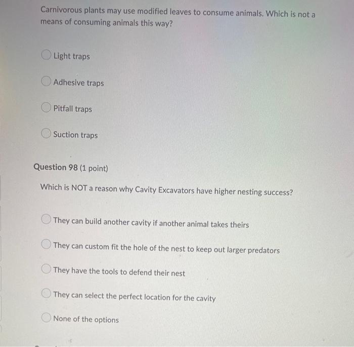 Solved Carnivorous plants may use modified leaves to consume