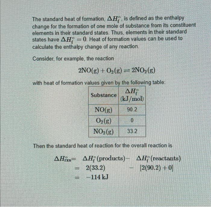 Solved The standard heat of formation, ΔHf∘, is defined as