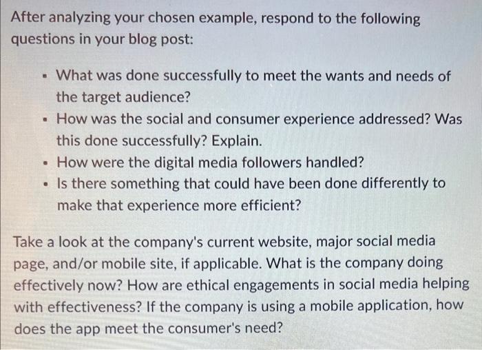 how yo meet a consimer ' needs by analysing The