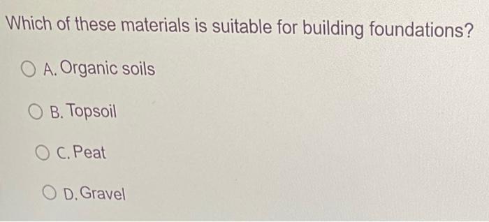 Solved Which of these materials is suitable for building | Chegg.com
